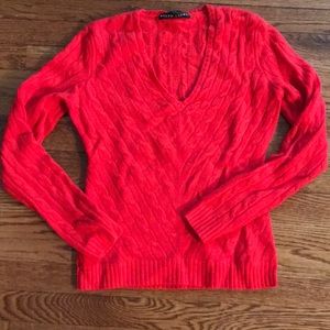 Ralph Lauren cashmere red v-neck sweater